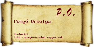 Pongó Orsolya névjegykártya