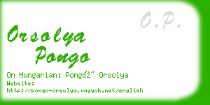 orsolya pongo business card